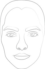 abstract minimal woman face. Portrait minimalistic style. portrait of a girl line art