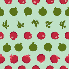 Pomegranate vector repeat pattern design-06