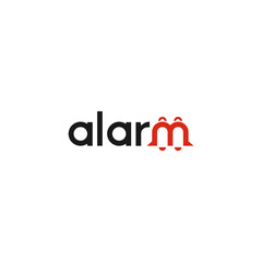 Alarm text, creative logo design.