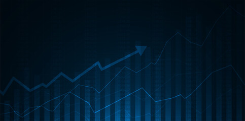 Stock market investment trading graph in graphic concept suitable for financial investment or Economic trends business idea. Vector illustration design