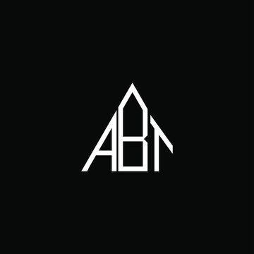A B T letter logo vector design on black color background. abt monogram