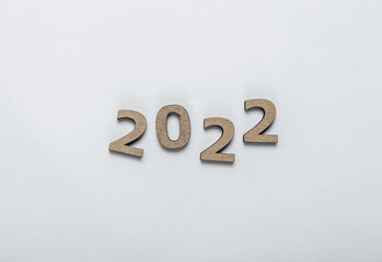 2022 on white background. New year