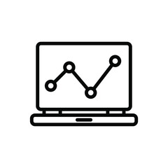 Data analytics on laptop icon vector graphic illustration