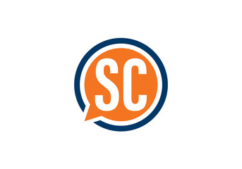 Initial Monogram Letter S C Logo Design Vector Template. S C Letter Logo Design