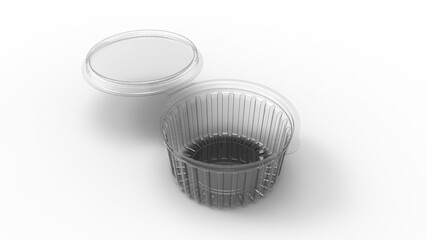 3D rendering of a plastic empty tray mock up isolated on white background.