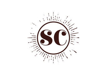 Initial Monogram Letter S C Logo Design Vector Template. S C Letter Logo Design
