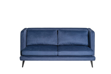 Blue modern sofa isolated on a white background