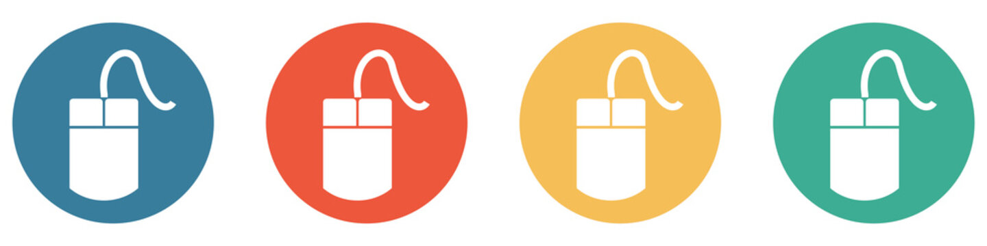 Bunter Banner mit 4 Buttons: Computer Maus