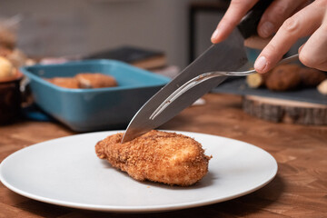Chicken nuggets filled with cheese