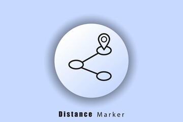 Destination icon. Travel navigation line icon. Location on the map. Track distance. Route location. Vector EPS10