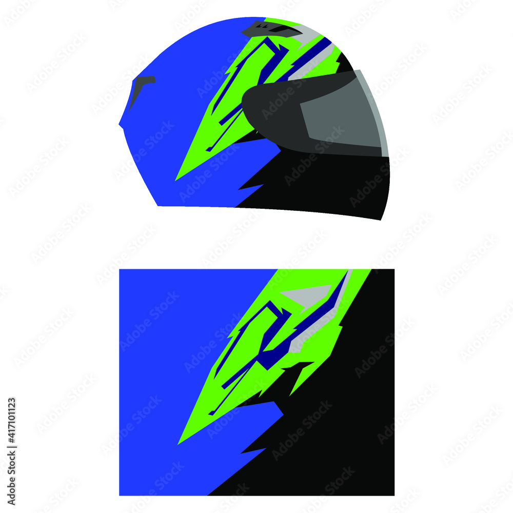 Wall mural Helmet motorcycle wrap design vector