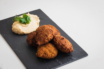 Falafel with Hummus, homemade hummus dip, chickpea recipe