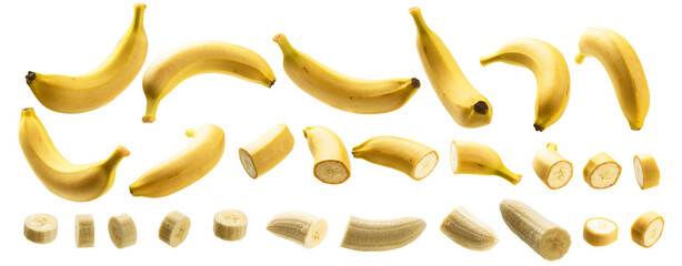 A set of bananas. Isolated on a white background