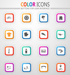Cycling and cycling tourism icon set