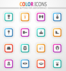 Boxing match icon set