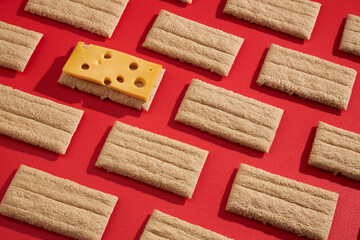 Dry breakfast patterns top view on colored background