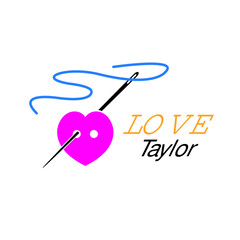 tailor, sewing button logo