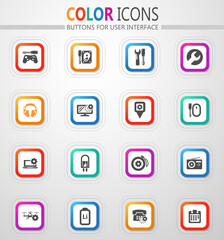 Electronic repair icons set