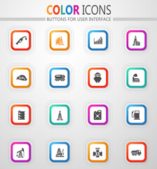 Extraction of oil icons set