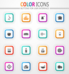 Food and kitchen icons set