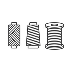 Set sewing thread on spool. Vector icon template