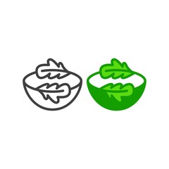 Salad, healthy bowl. Vector logo icon template