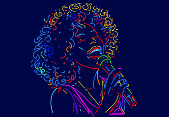 Jazz singer vector illustration