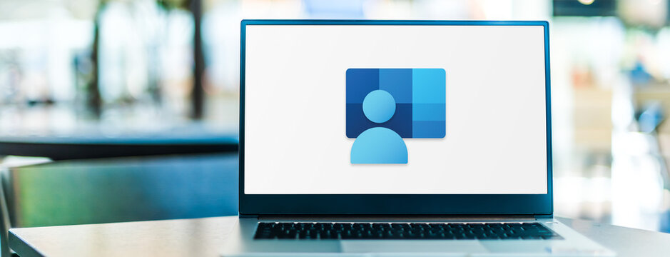 Laptop computer displaying logo of Microsoft Intune