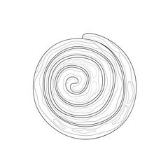 Cinnamon bun.Coloring book antistress for children and adults. Illustration isolated on white background.Zen-tangle style.