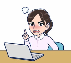 ピンクのYシャツを着た女性