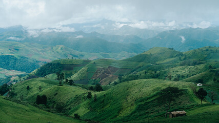 Fototapeta premium High valley with agriculture in Thailand