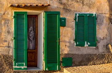 Elba Door Green Window Sunny