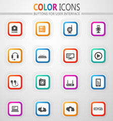 Hi tech icons set