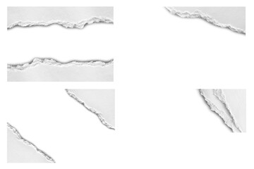 ripped paper on white background and have copy space for design in your work.