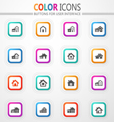 house type icon set
