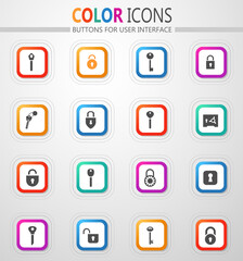 Lock and Key icons set