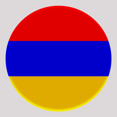 3D Flag of Armenia on circle