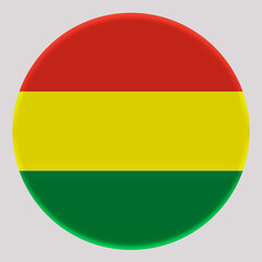 3D Flag of Bolivia on circle