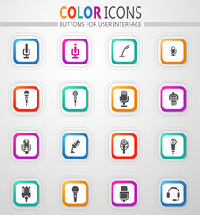 Microphone icons set