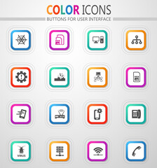 Mobile connection icons set