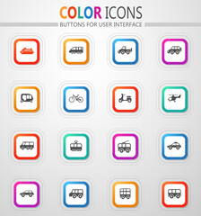 Public transport icons set