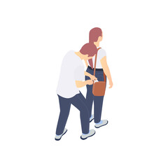 Hustler Thief Isometric Composition