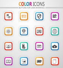 Internet, server, network icons set