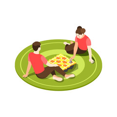 Chess Duel Isometric Composition