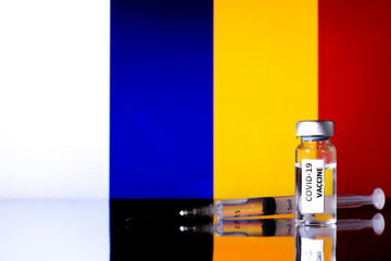 Vial with covid vaccine and syringe