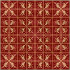 vector seamless pattern of repeating squares with leaves