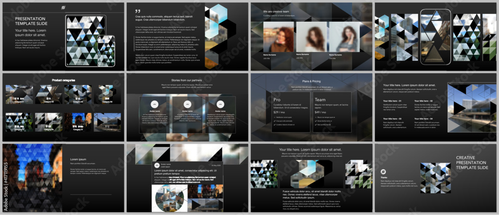 Sticker vector templates for website design, presentations, portfolio. templates with triangles, triangular 