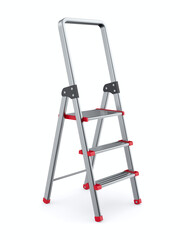 stepladder on white background. Isolated 3D illustration