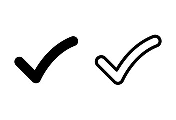 Check mark icon set. Check mark sign. Tick mark symbol vector