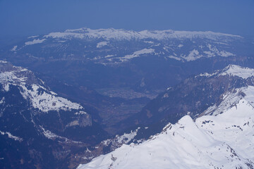 Fototapeta na wymiar Beautiful panoramic view from Jungfraujoch, Switzerland.